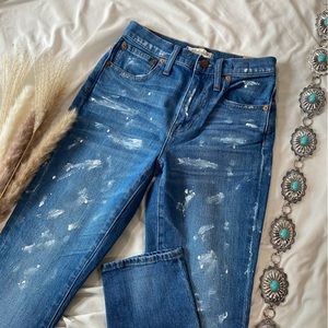 NWT Madewell The High Rise Slim Boy Jean Painters Edition Size 23, Mom Jeans